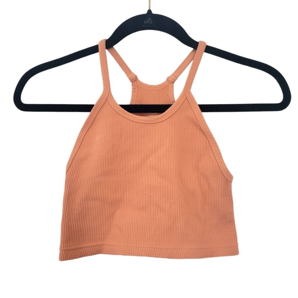 Free People Movement Happiness Runs Ribbed Cropped Tank Size XS/S Orange